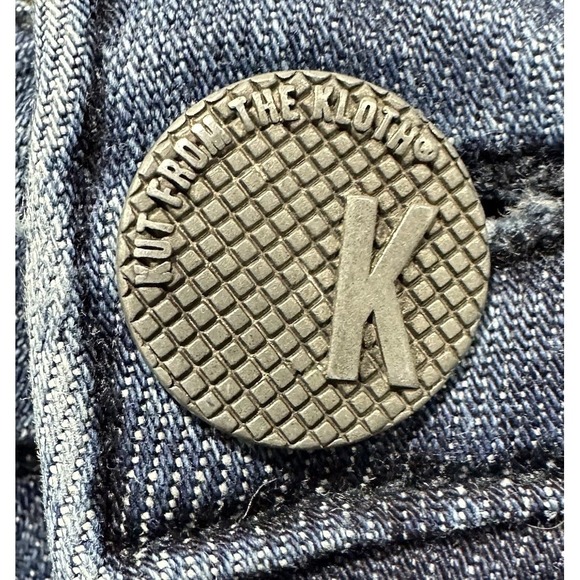 Kut from the Kloth Denim Jeans Women's 14 Blue Distressed Straight Leg 5 Pockets - Picture 6 of 10